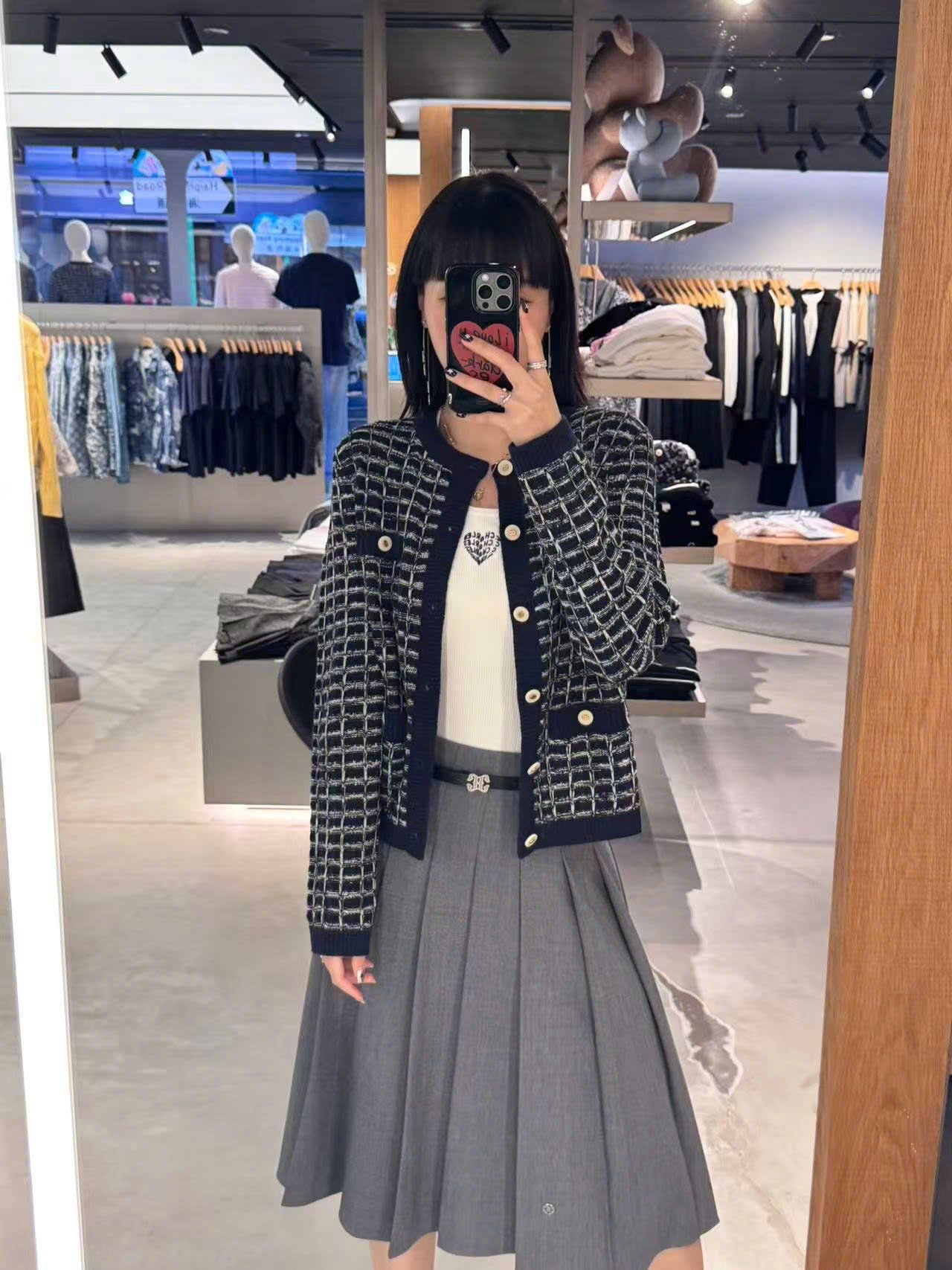  Áo CDG dài tay ô vuông 