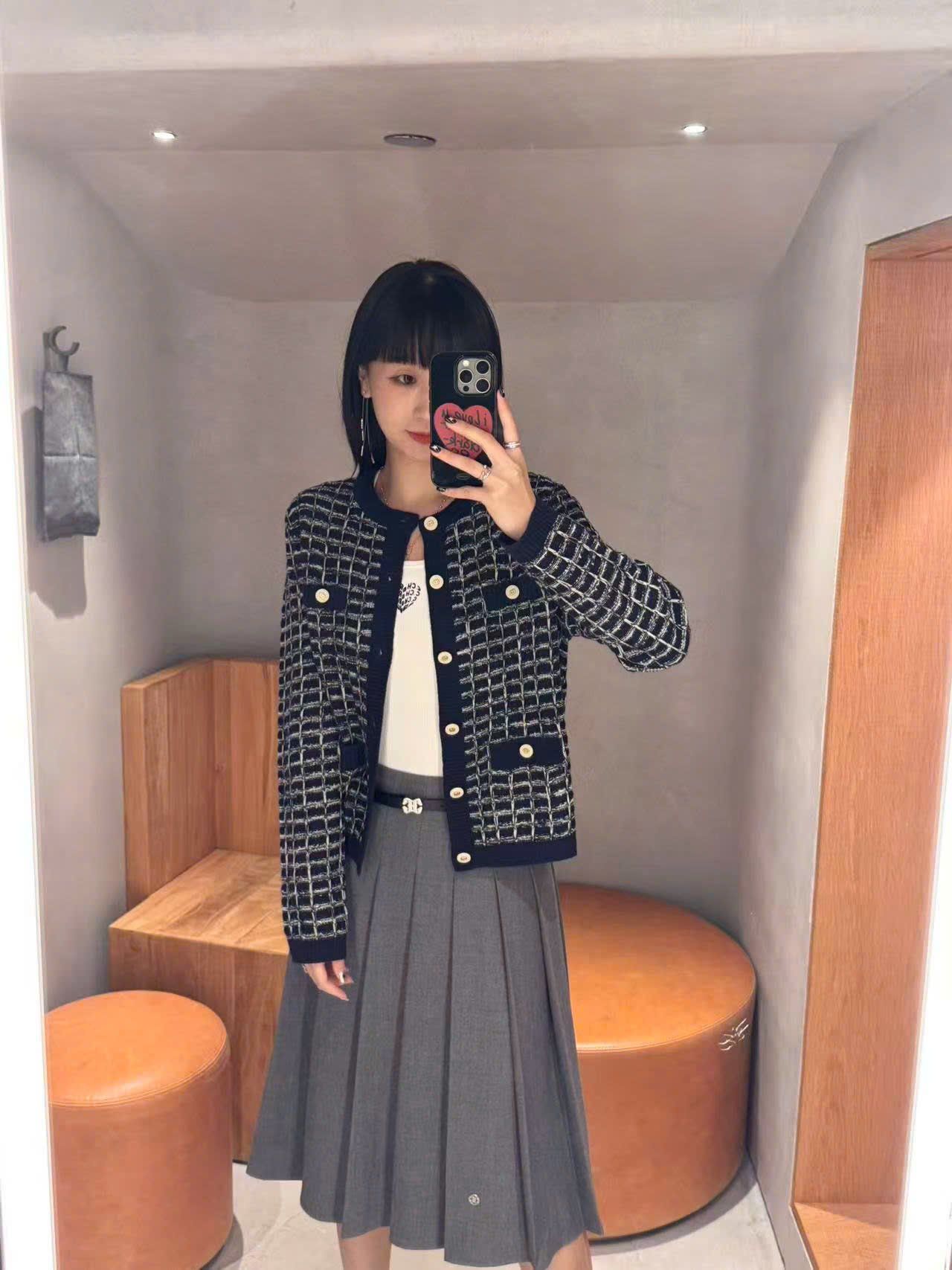  Áo CDG dài tay ô vuông 