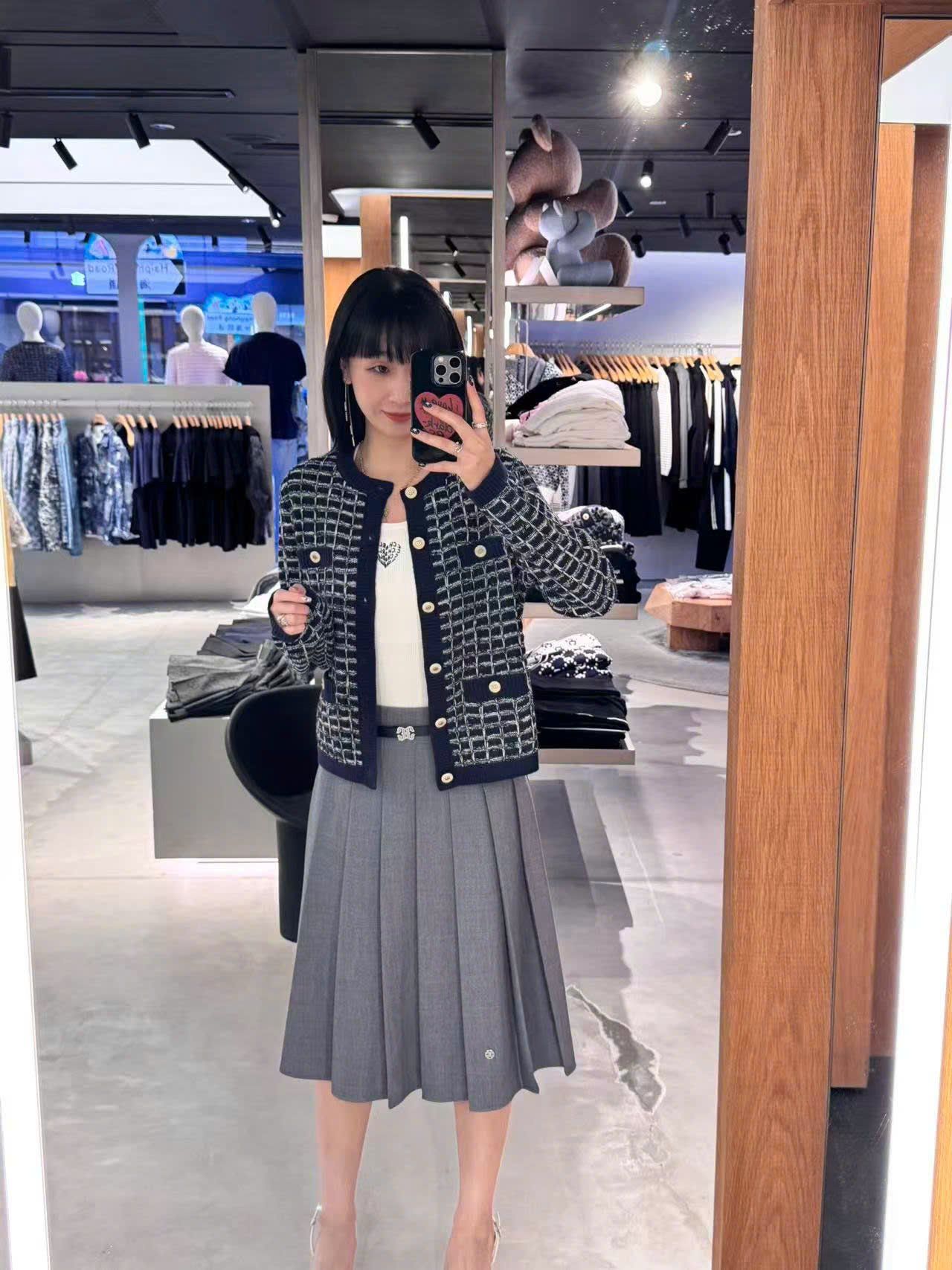  Áo CDG dài tay ô vuông 