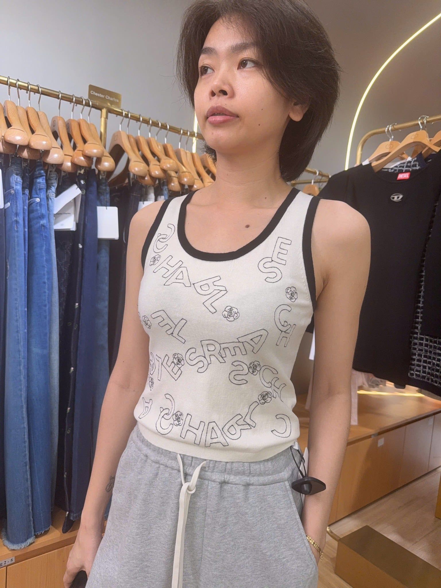  Quần nỉ xám - gấu trắng nhỏ 