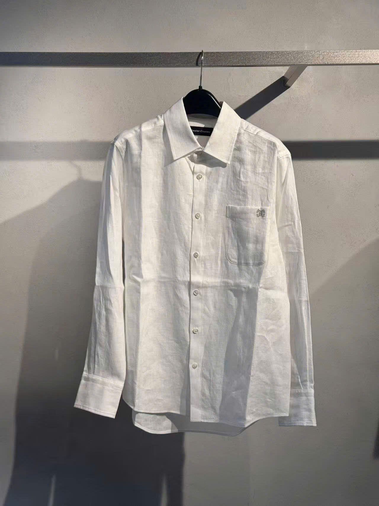  2.Áo Sơ mi LANK - trắng logo 1 nhỏ bên 