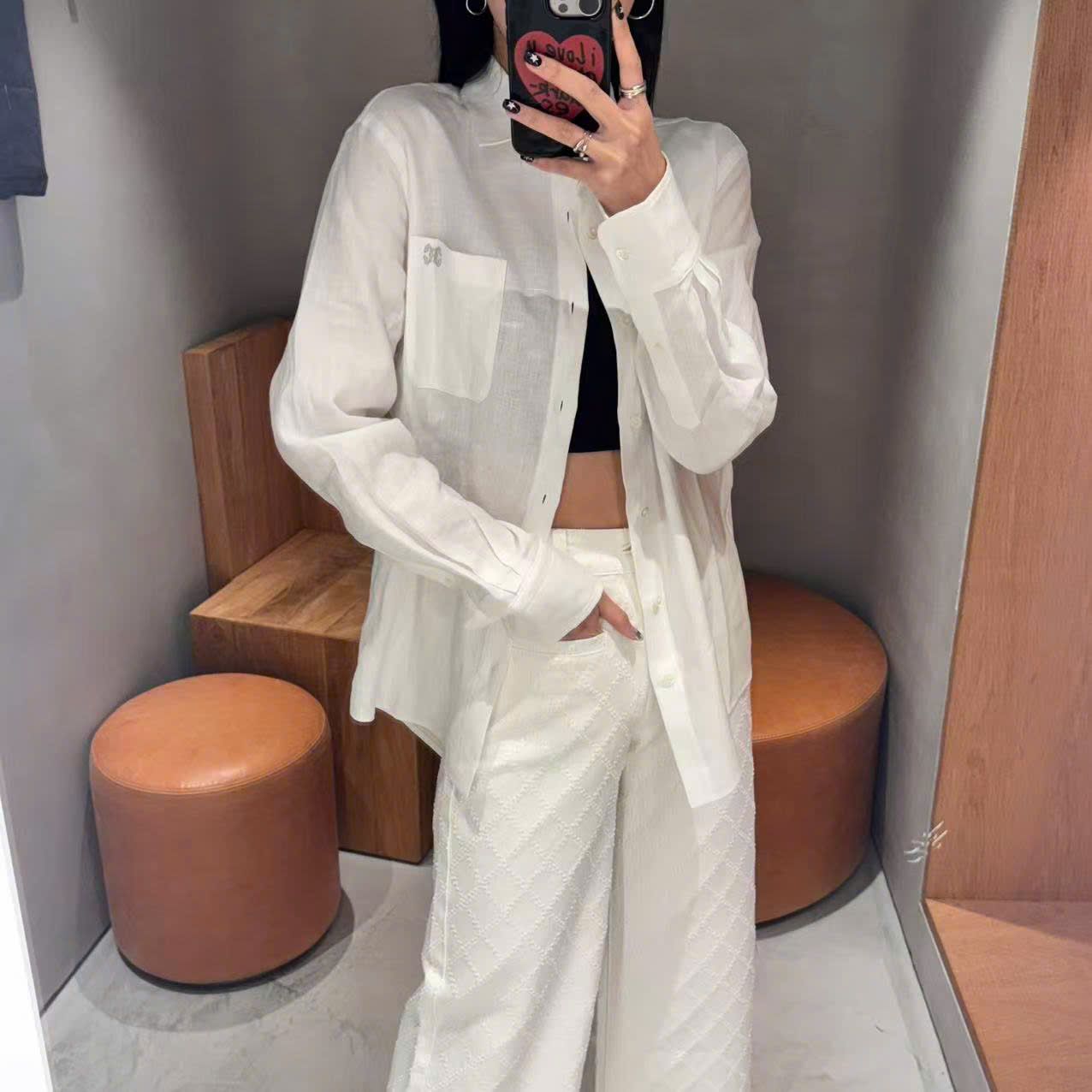  2.Áo Sơ mi LANK - trắng logo 1 nhỏ bên 