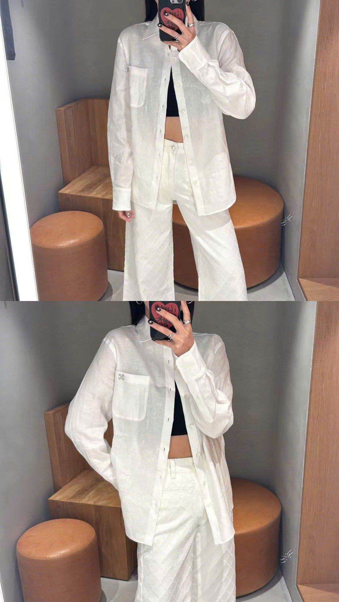  2.Áo Sơ mi LANK - trắng logo 1 nhỏ bên 