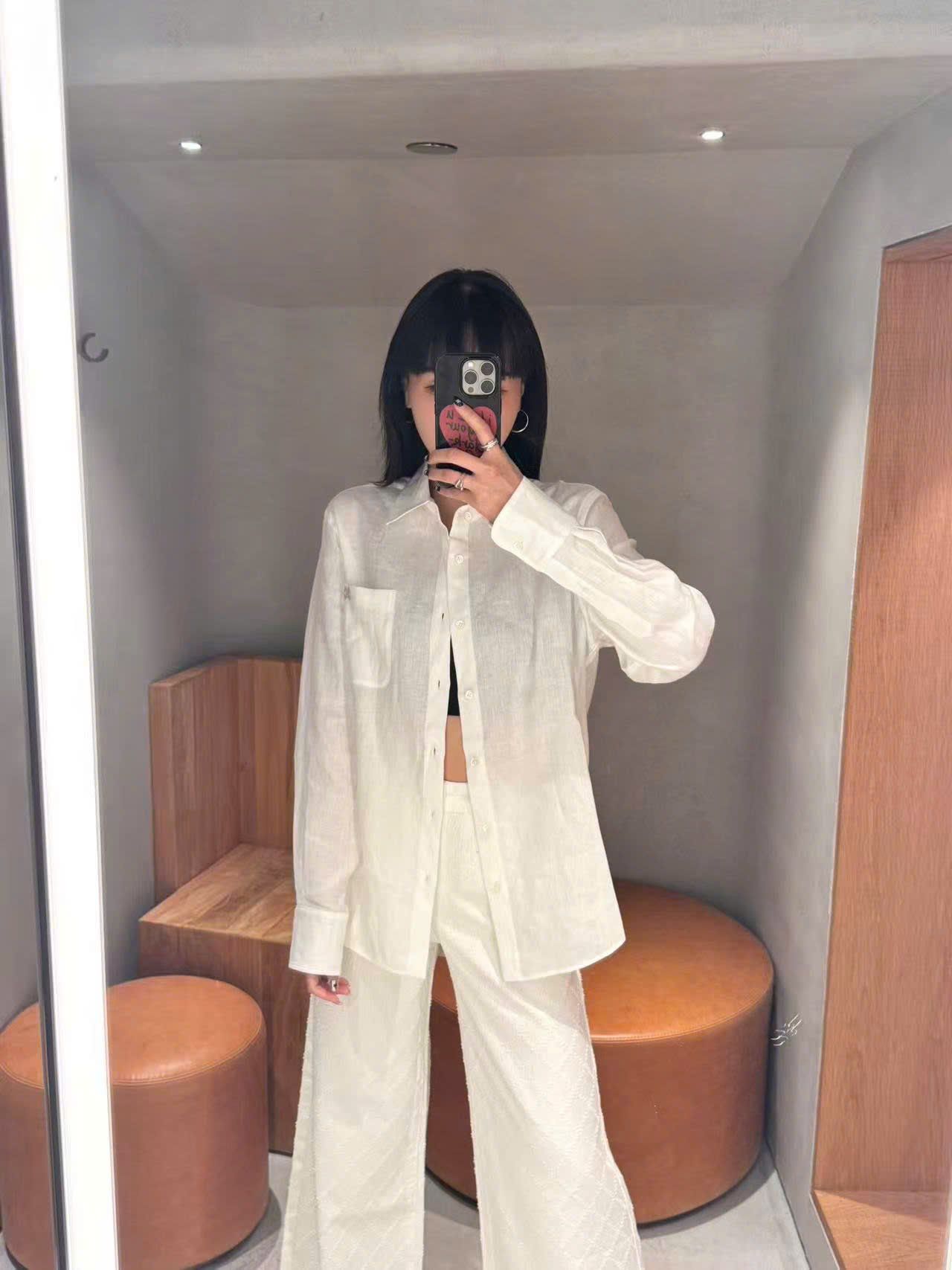  2.Áo Sơ mi LANK - trắng logo 1 nhỏ bên 