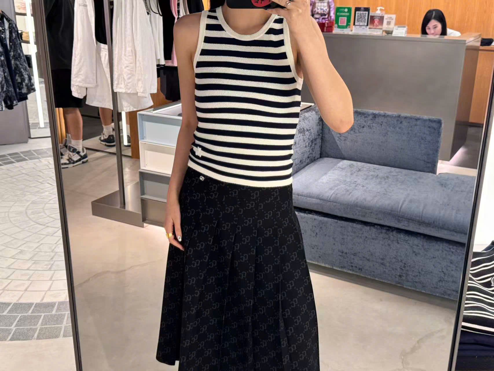  Áo 3 lỗ kẻ gấu trắng 