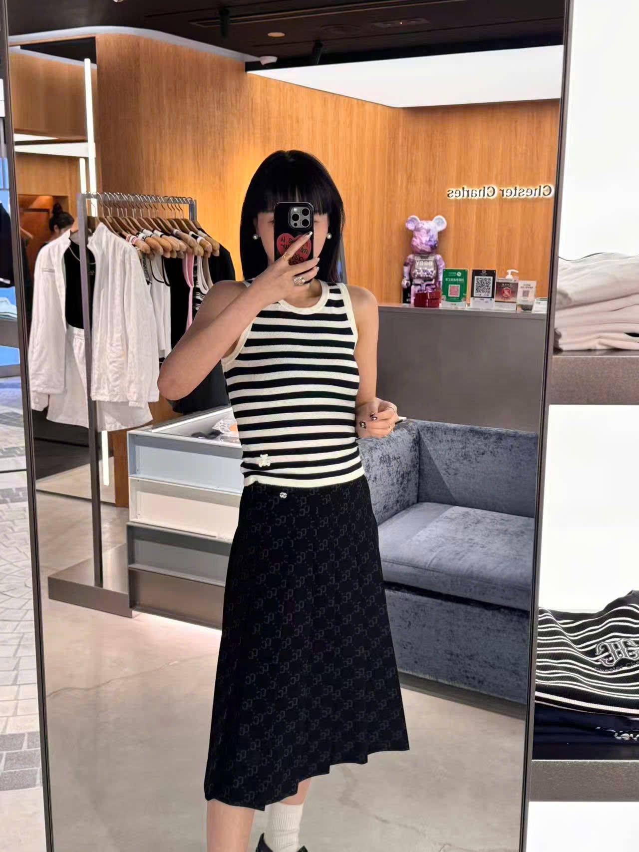  Áo 3 lỗ kẻ gấu trắng 