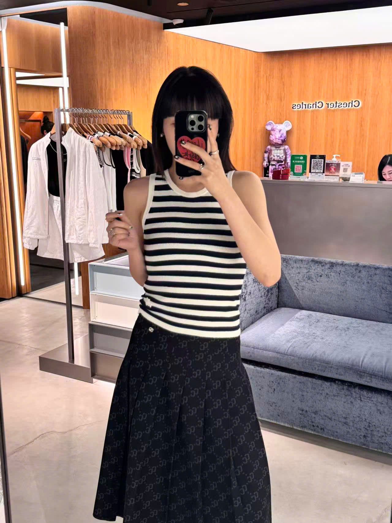  Áo 3 lỗ kẻ gấu trắng 