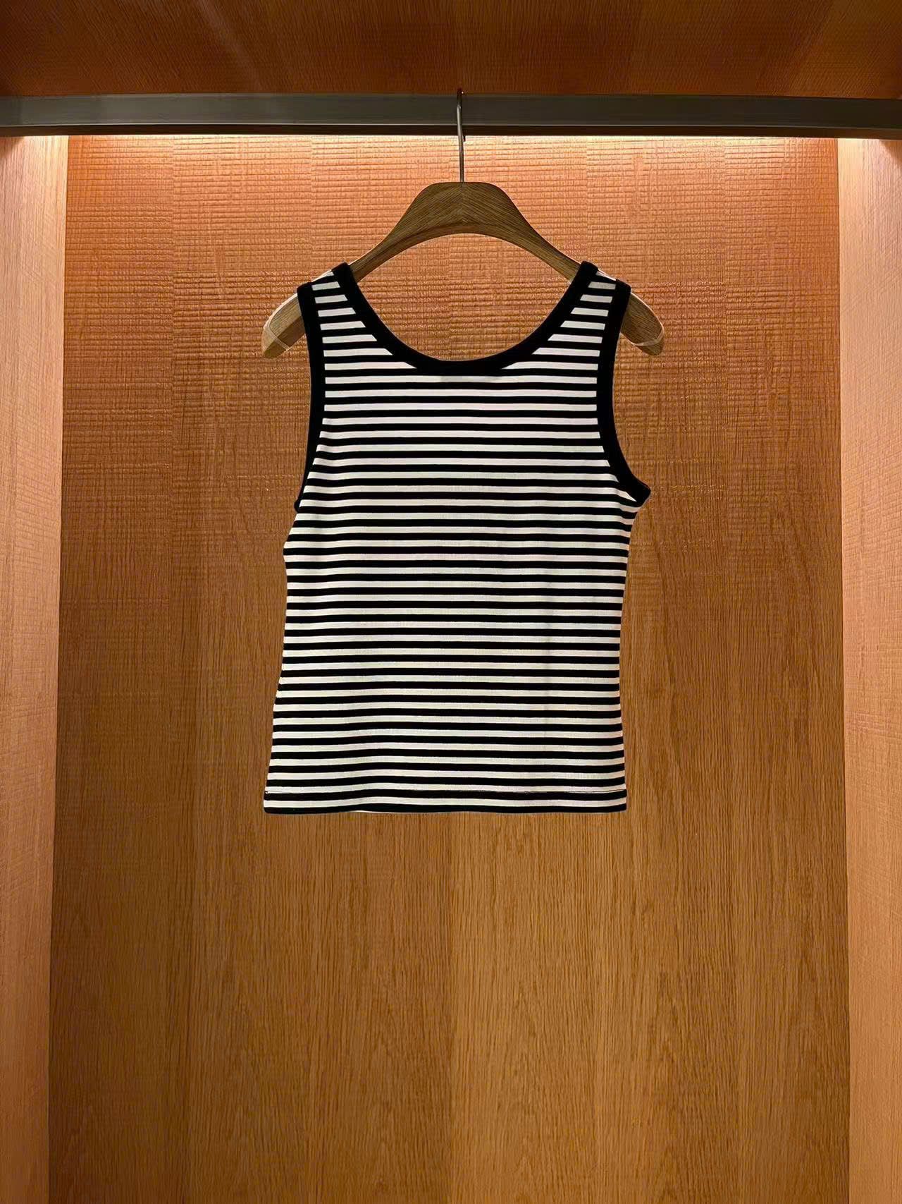  Áo tanktop kẻ nơ đen nhỏ 