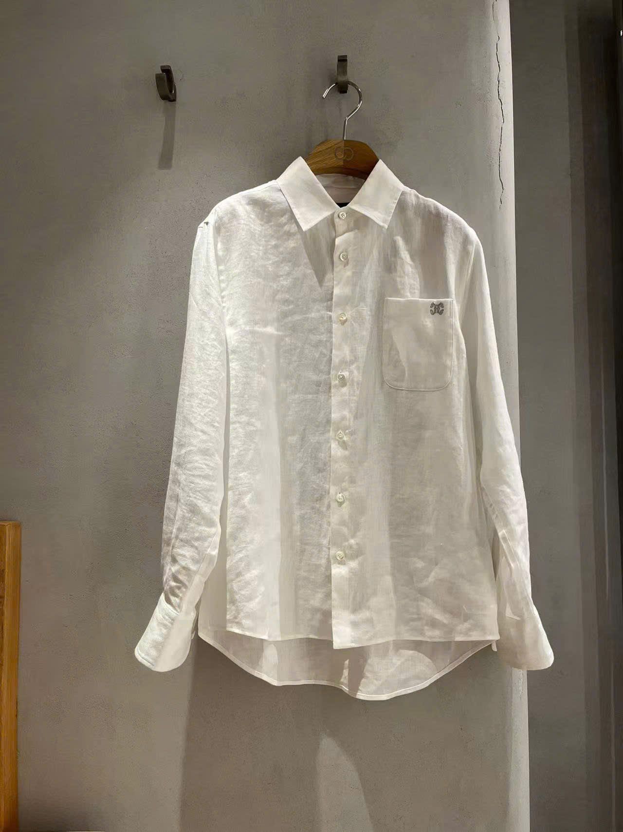  2.Áo Sơ mi LANK - trắng logo 1 nhỏ bên 