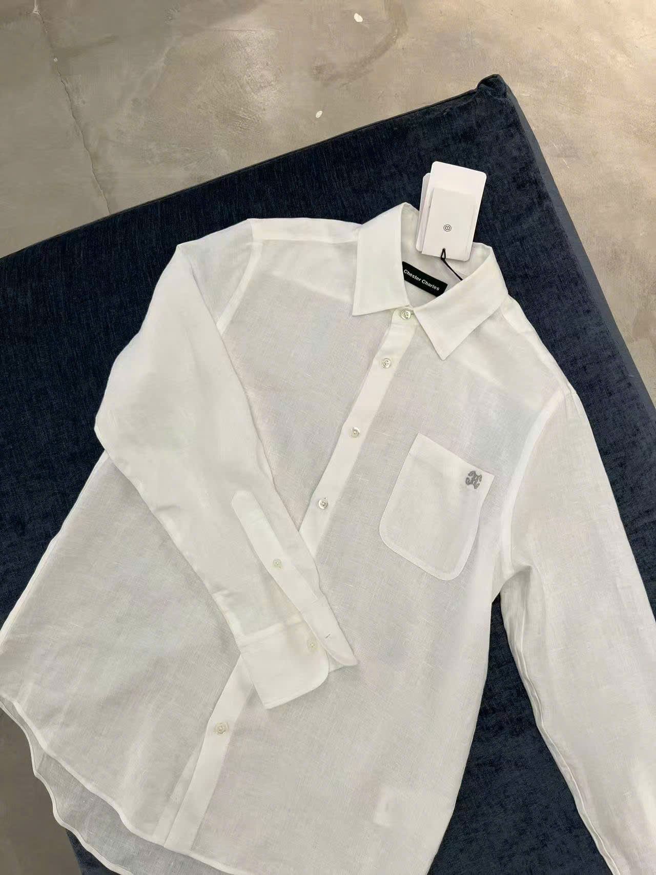  2.Áo Sơ mi LANK - trắng logo 1 nhỏ bên 