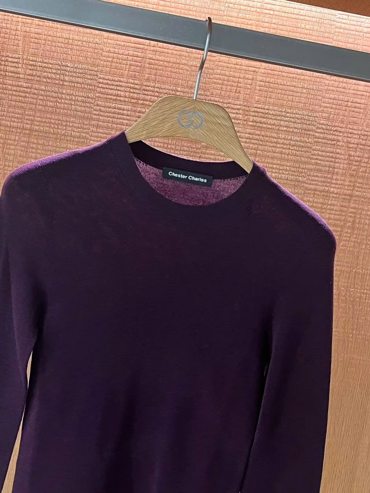  2.WOOL áo len màu đỏ đô dài tay 