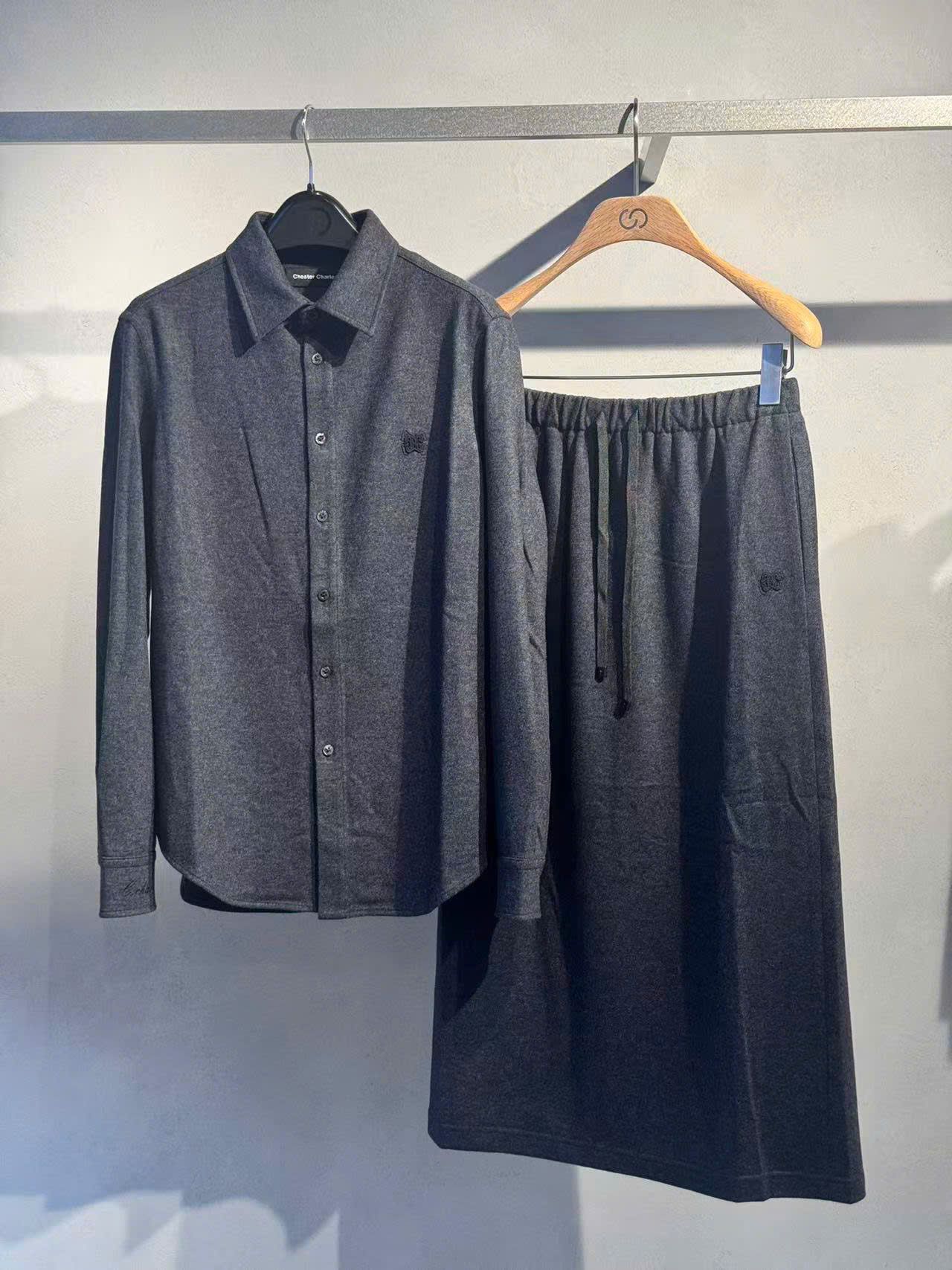  Chân váy xanh đậm - cạp chun dây rút 