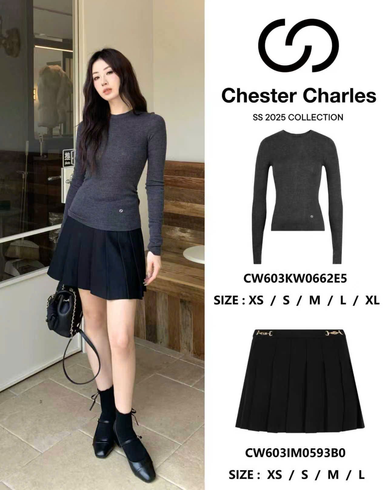  WOOL áo len màu xám dài tay 