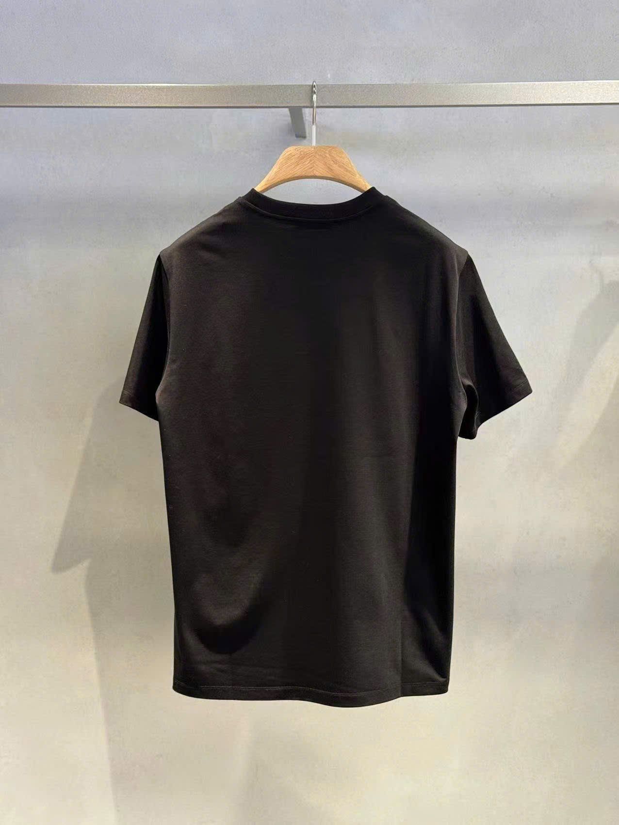  Áo phông Nam CC đen, tay viền trắng 