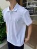  Áo polo trắng trơn Nam CC, logo trắng nổi 1 bên 