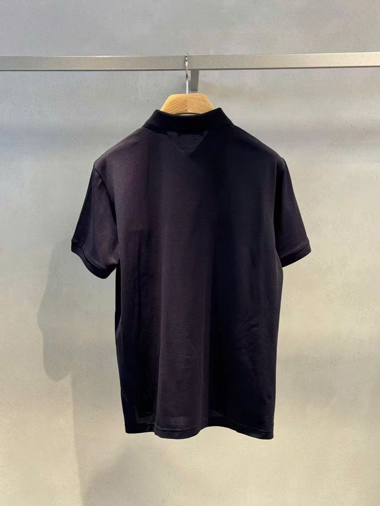  Áo polo xanh trơn Nam CC, 3 cúc trắng 