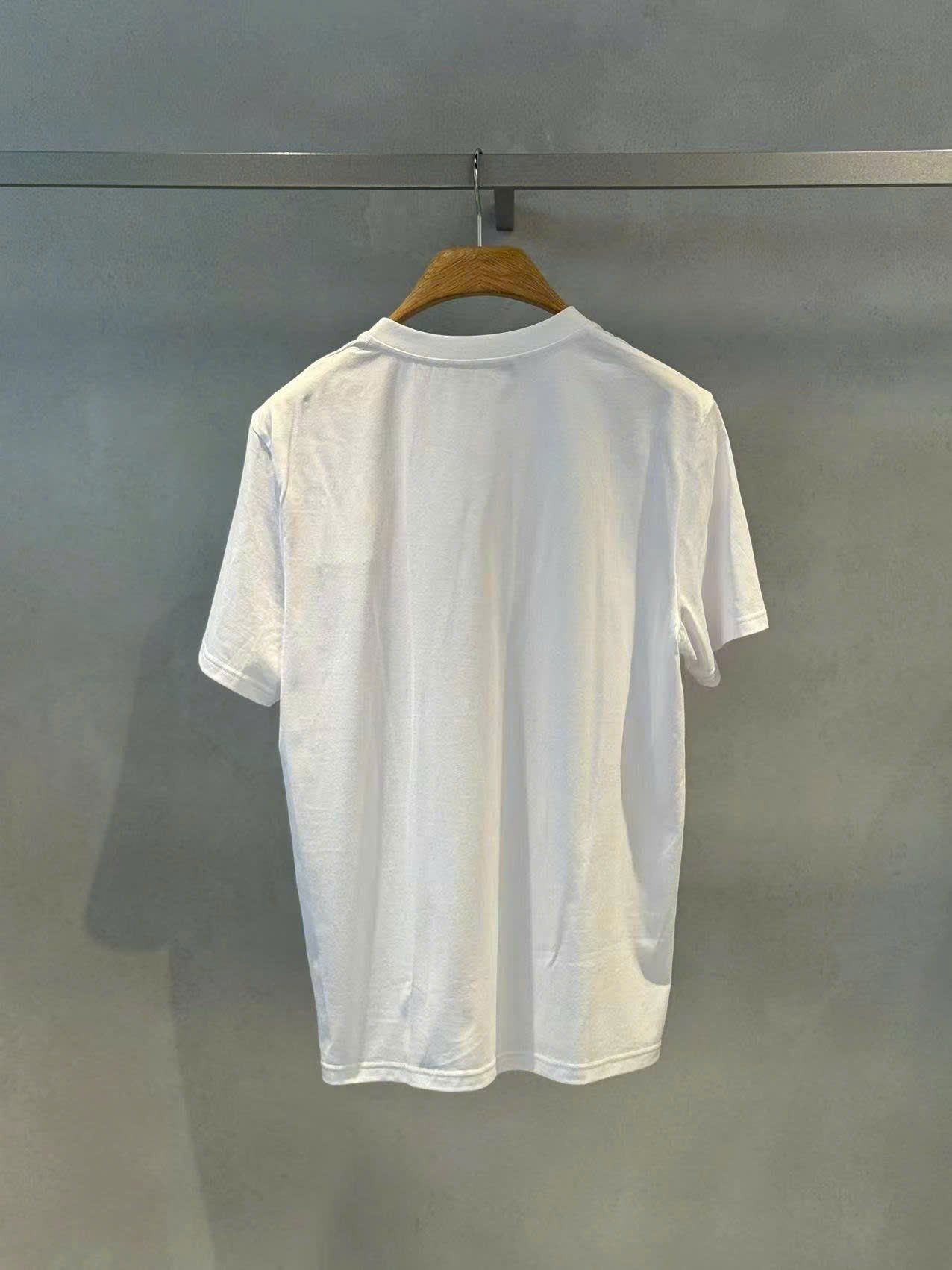  Áo phông trắng Nam CC, logo chữ lồng 