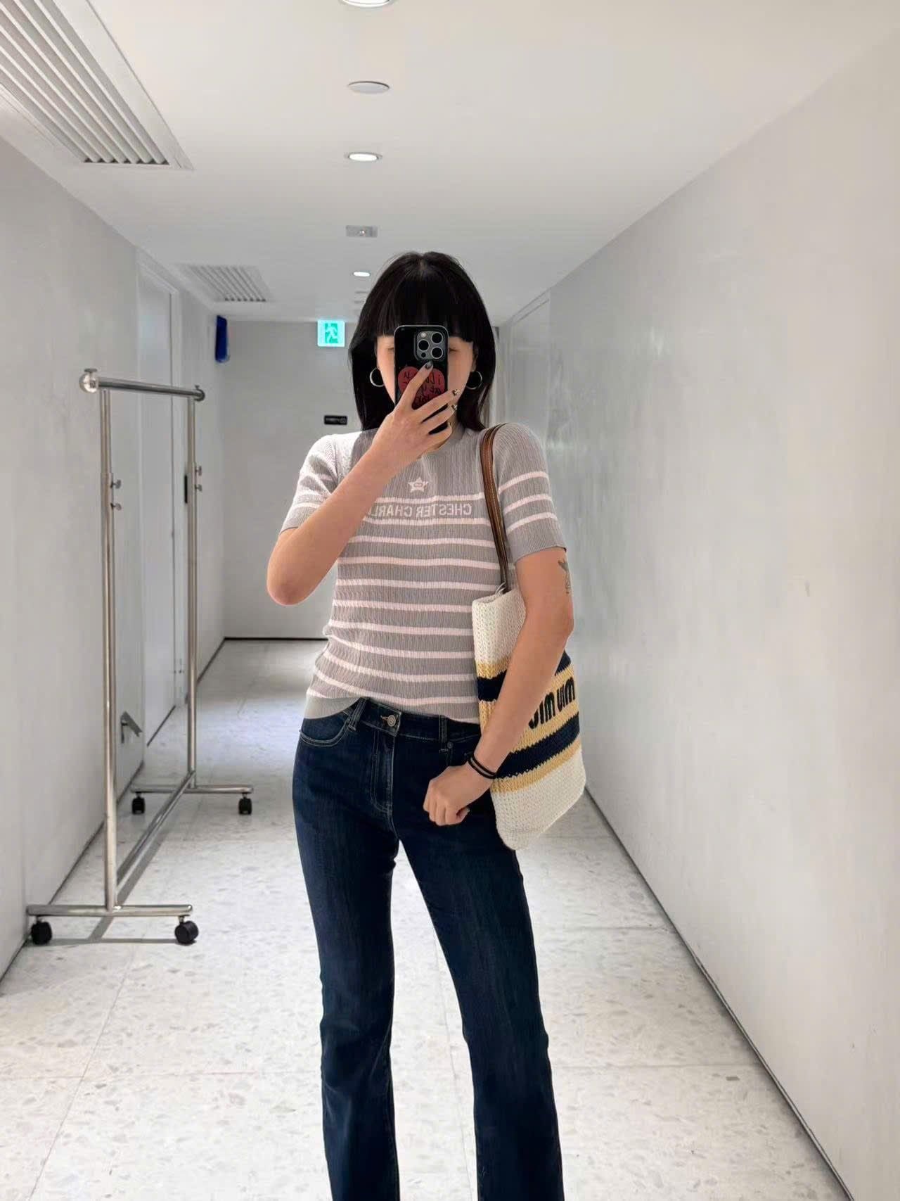  Quần jean 0709L2, xanh than đậm ống vẩy 