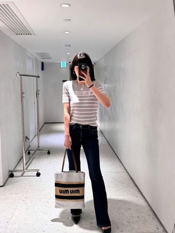  Quần jean 0709L2, xanh than đậm ống vẩy 