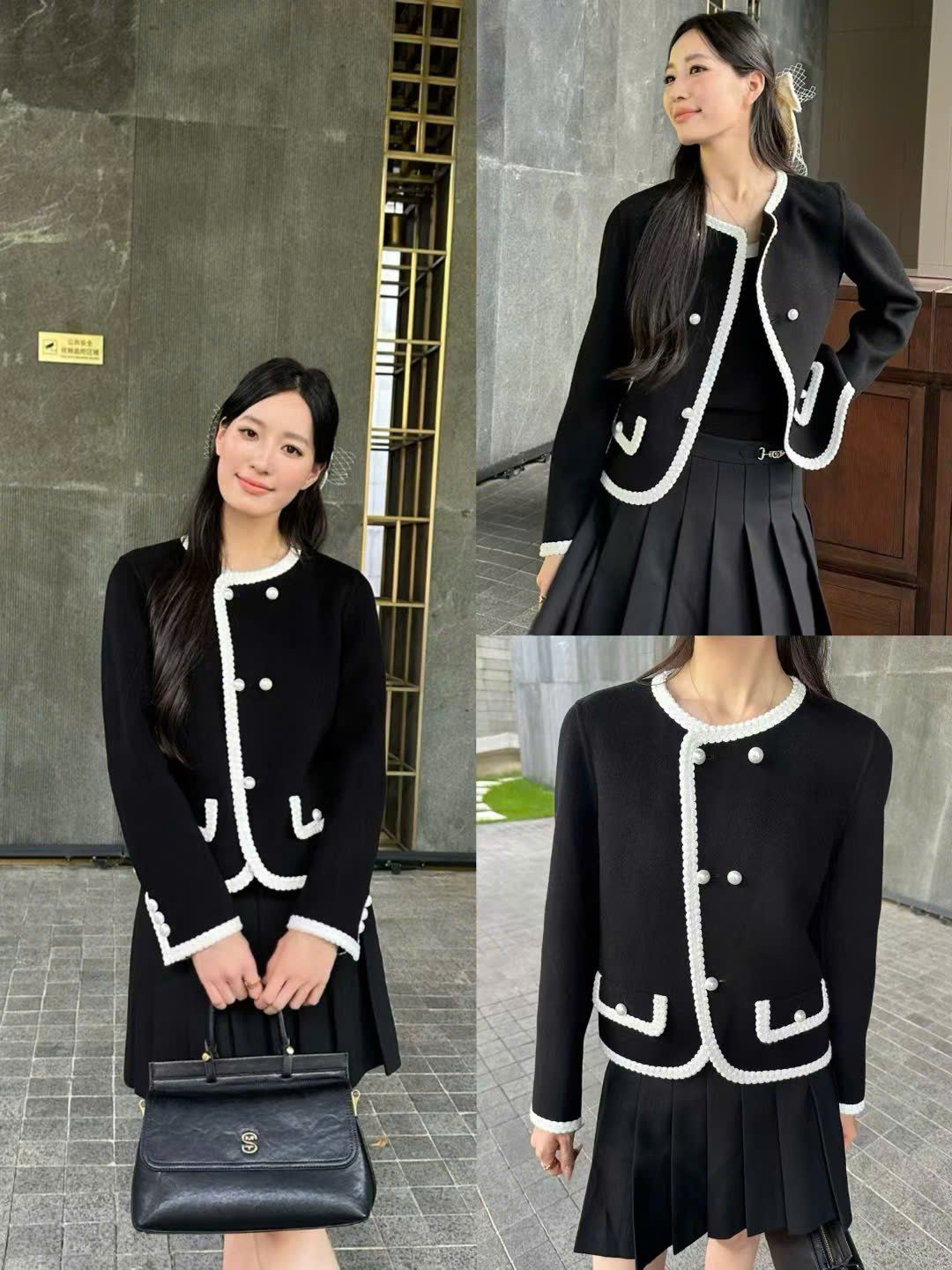  Dạ twed vạt chéo 