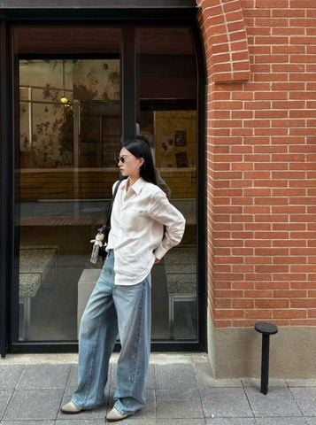  2.Áo Sơ mi LANK - trắng logo 1 nhỏ bên 