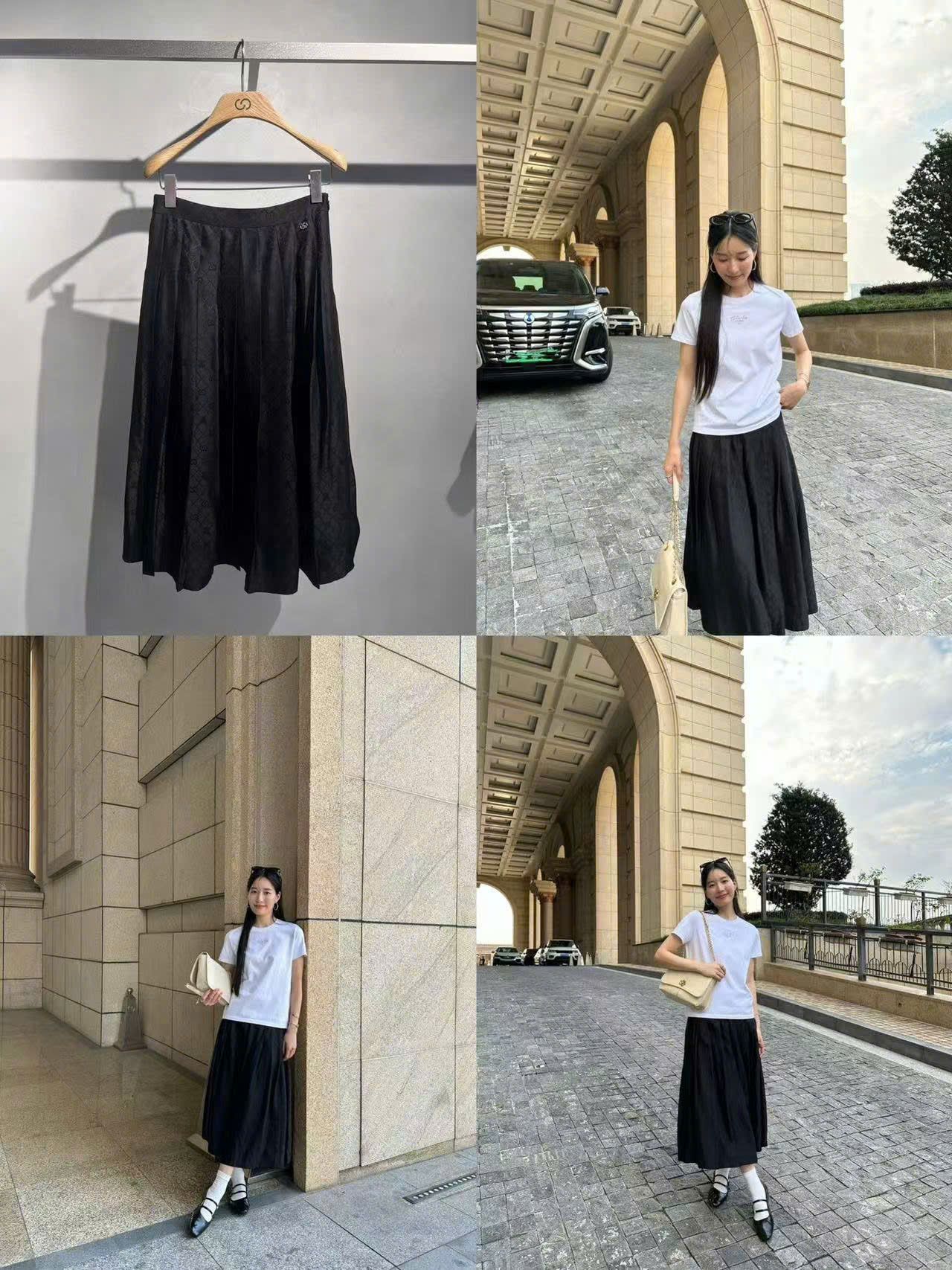  Chân váy dài Lụa full logo lì 