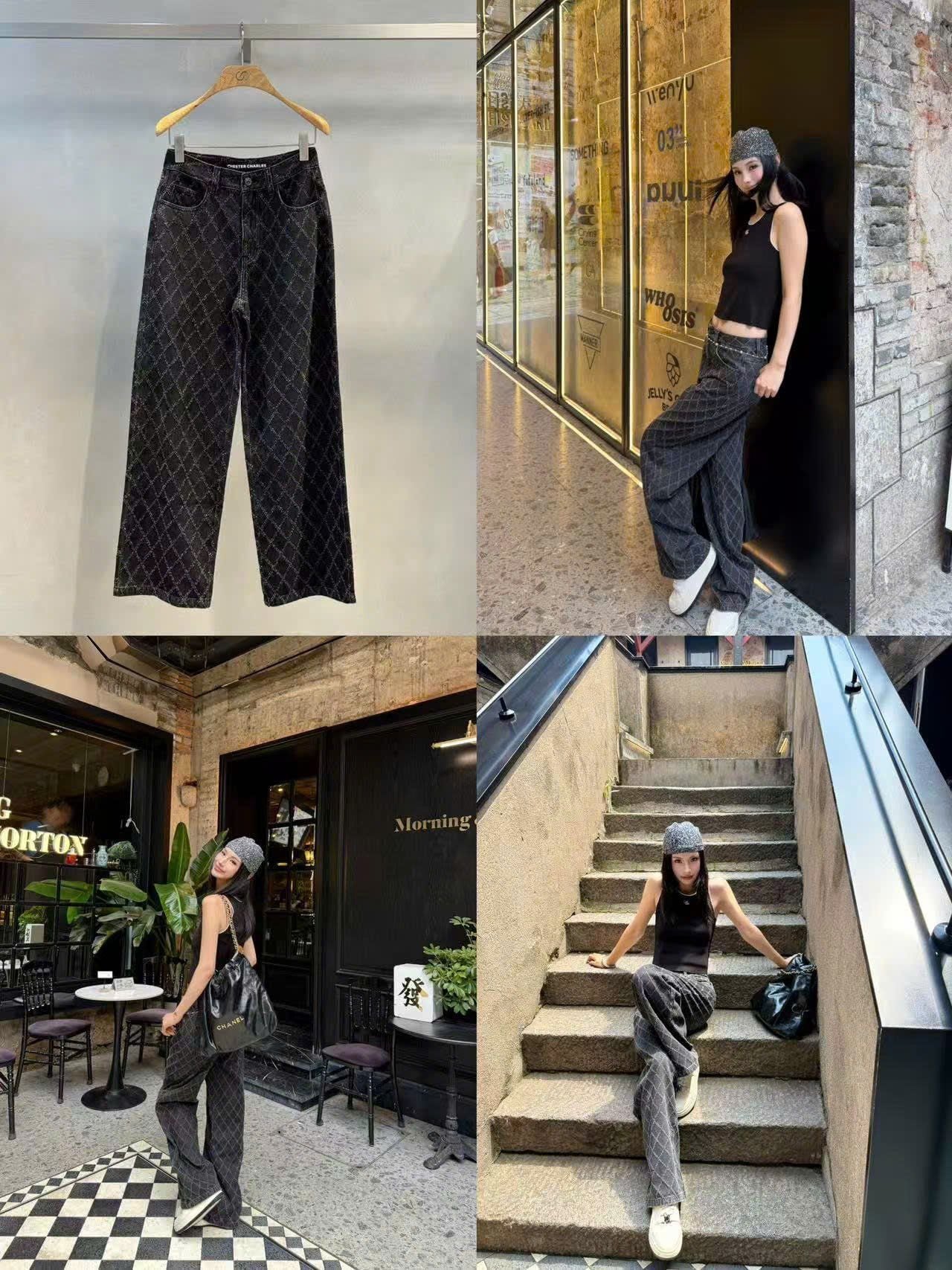  Quần jean trám đen 