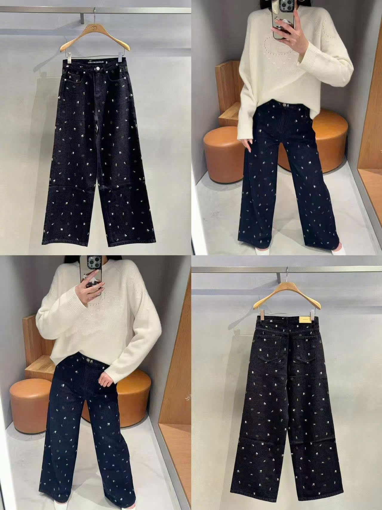  Quần jean đen - hoa 