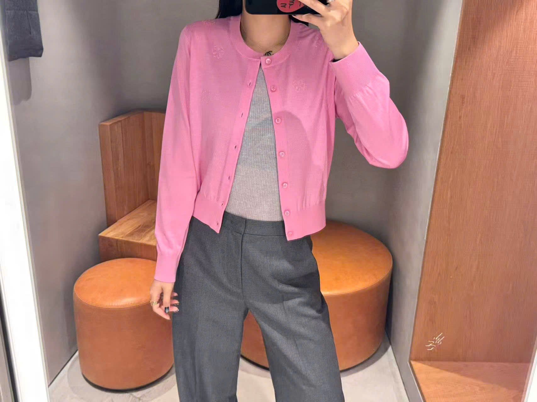  Áo CDG hồng sen dài tay , bo gấu 