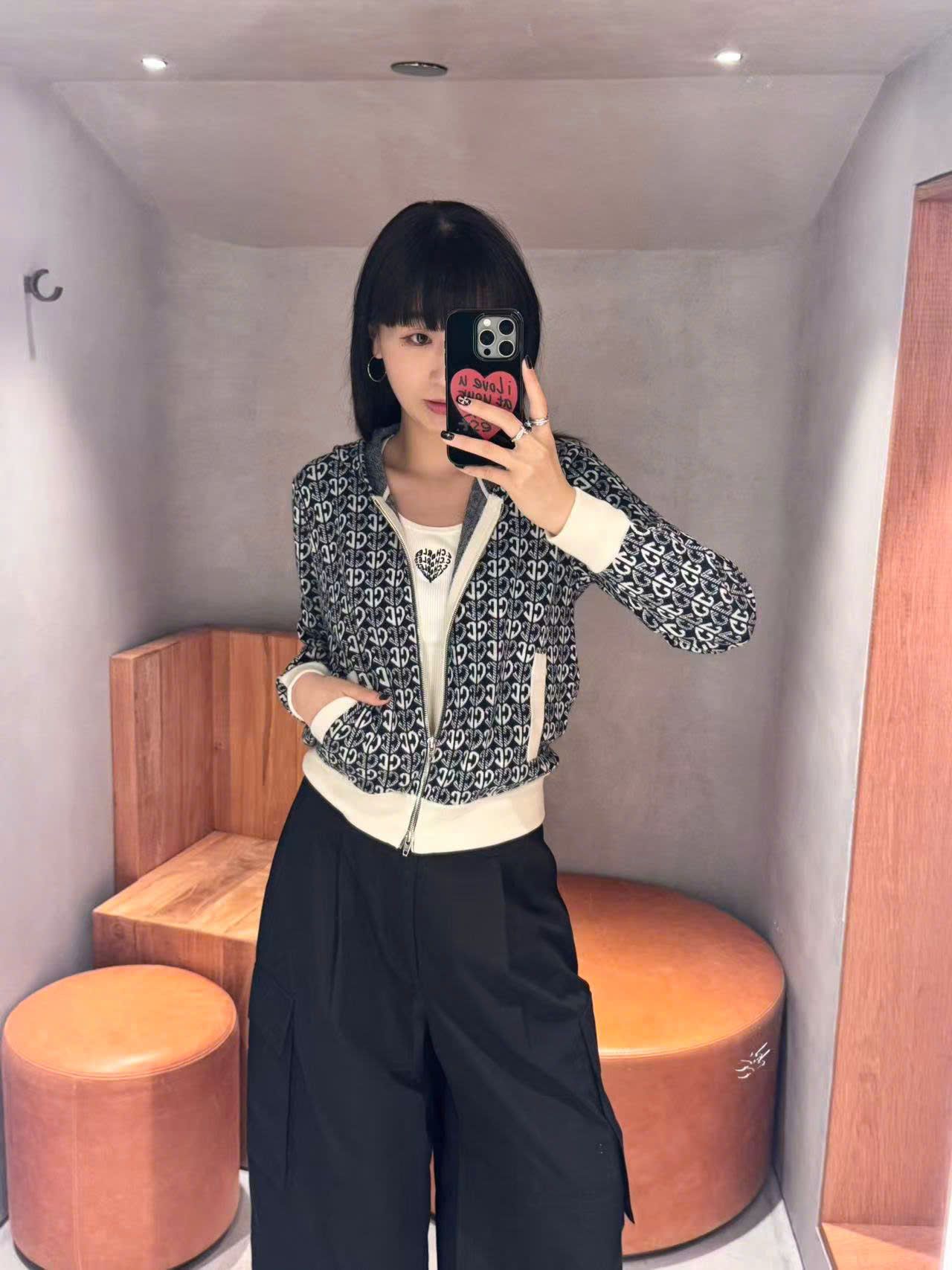  Quần túi hộp - Đen 