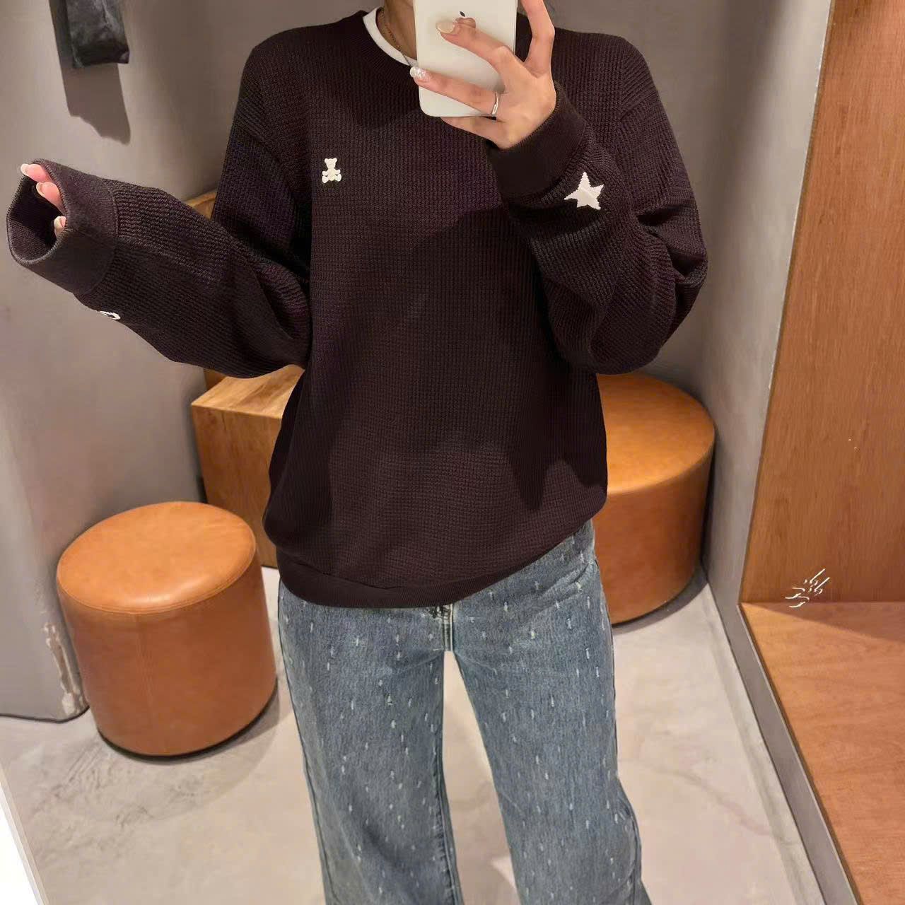  Quần jean xanh, wax hạt mưa 