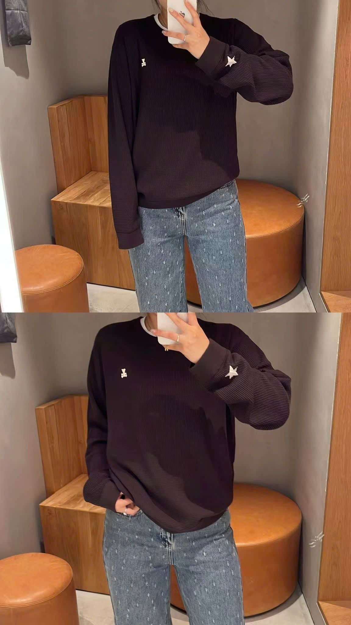  Quần jean xanh, wax hạt mưa 