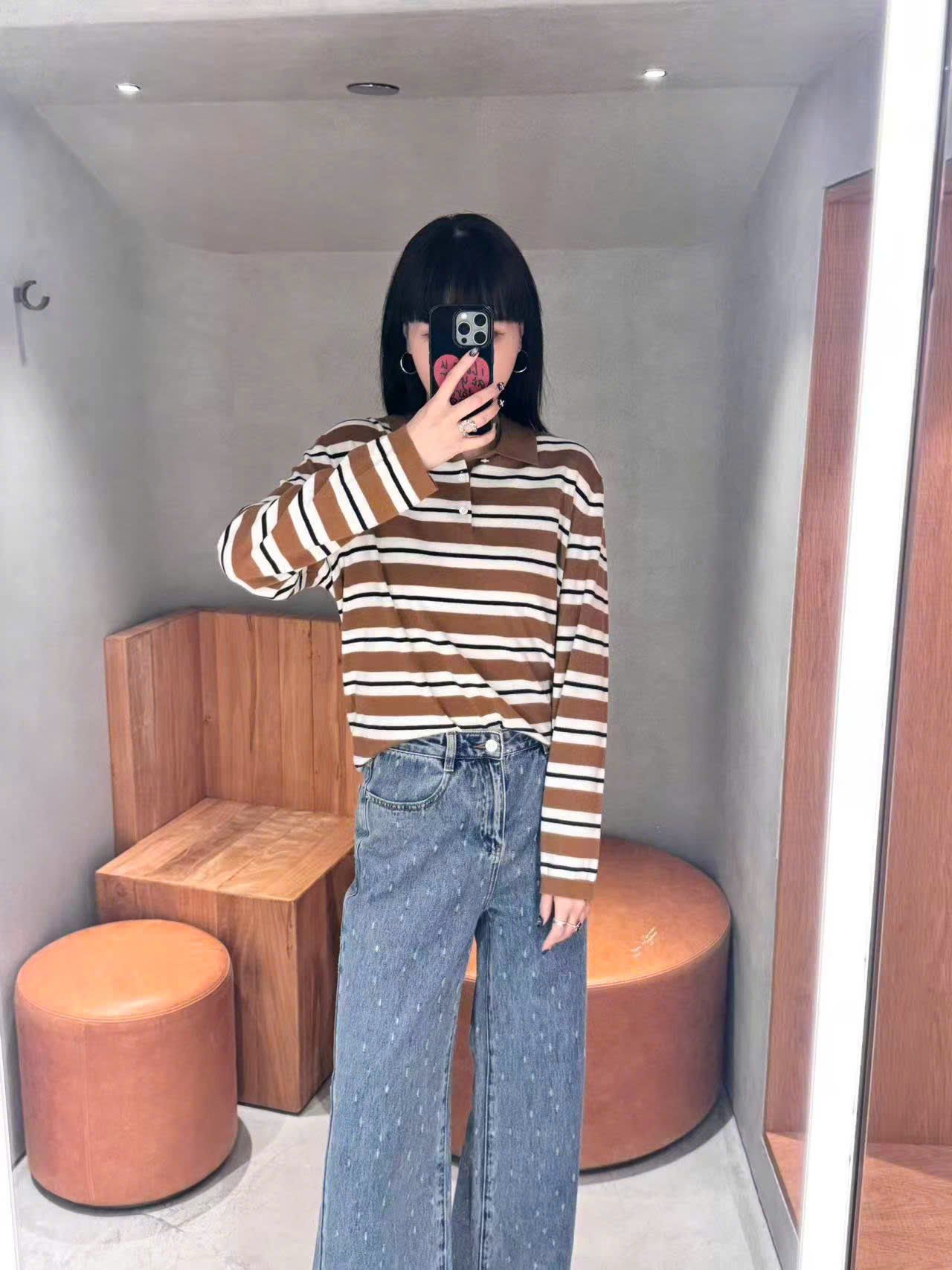  Quần jean xanh, wax hạt mưa 