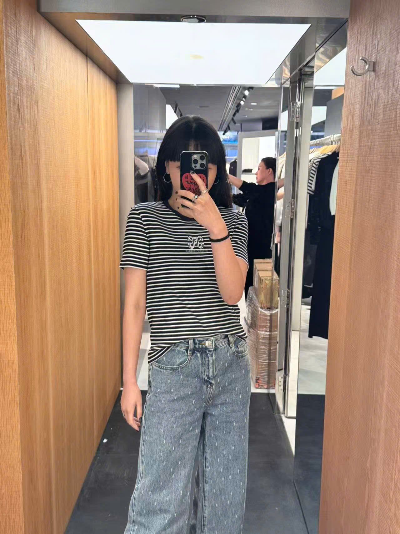  Quần jean xanh, wax hạt mưa 