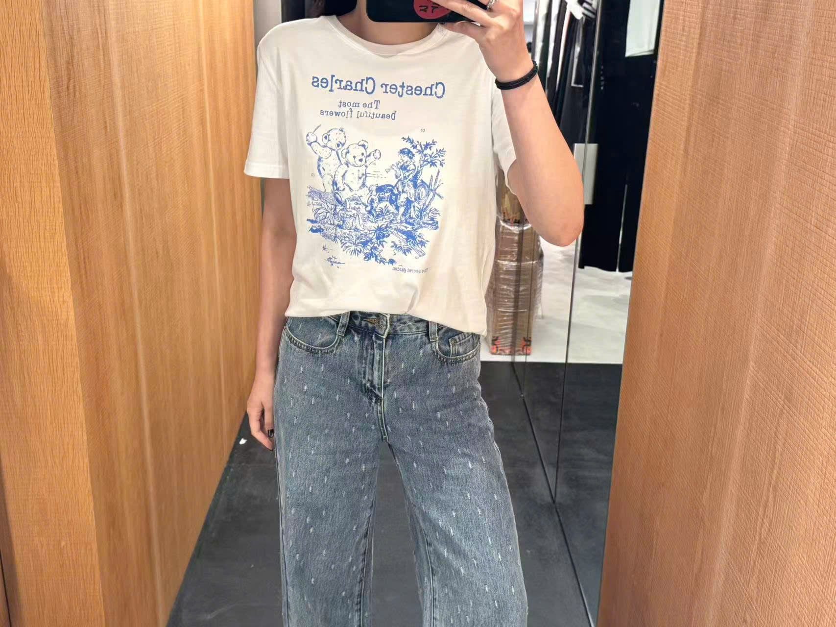  Quần jean xanh, wax hạt mưa 