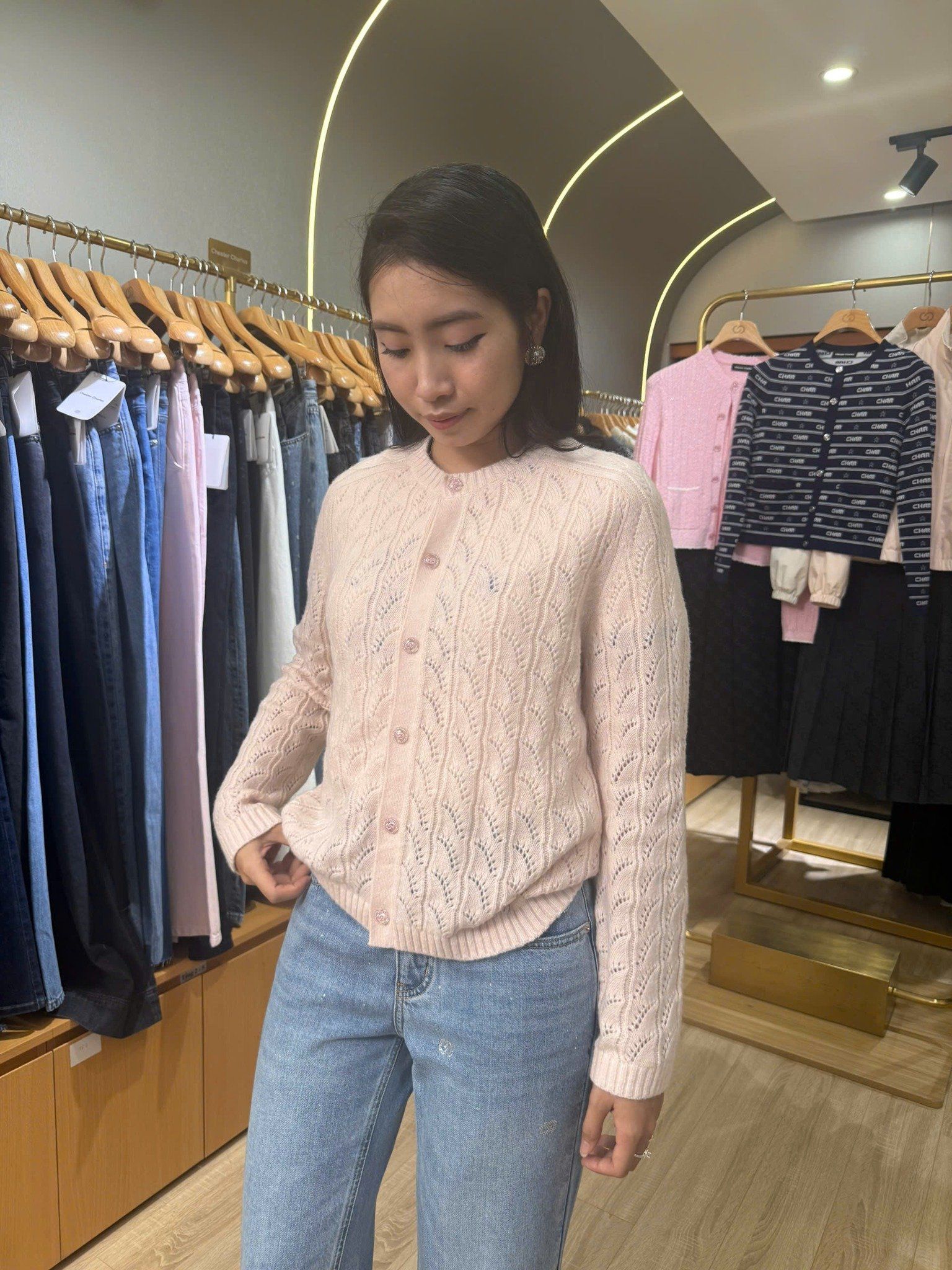  Áo CDG Hồng nhạt 