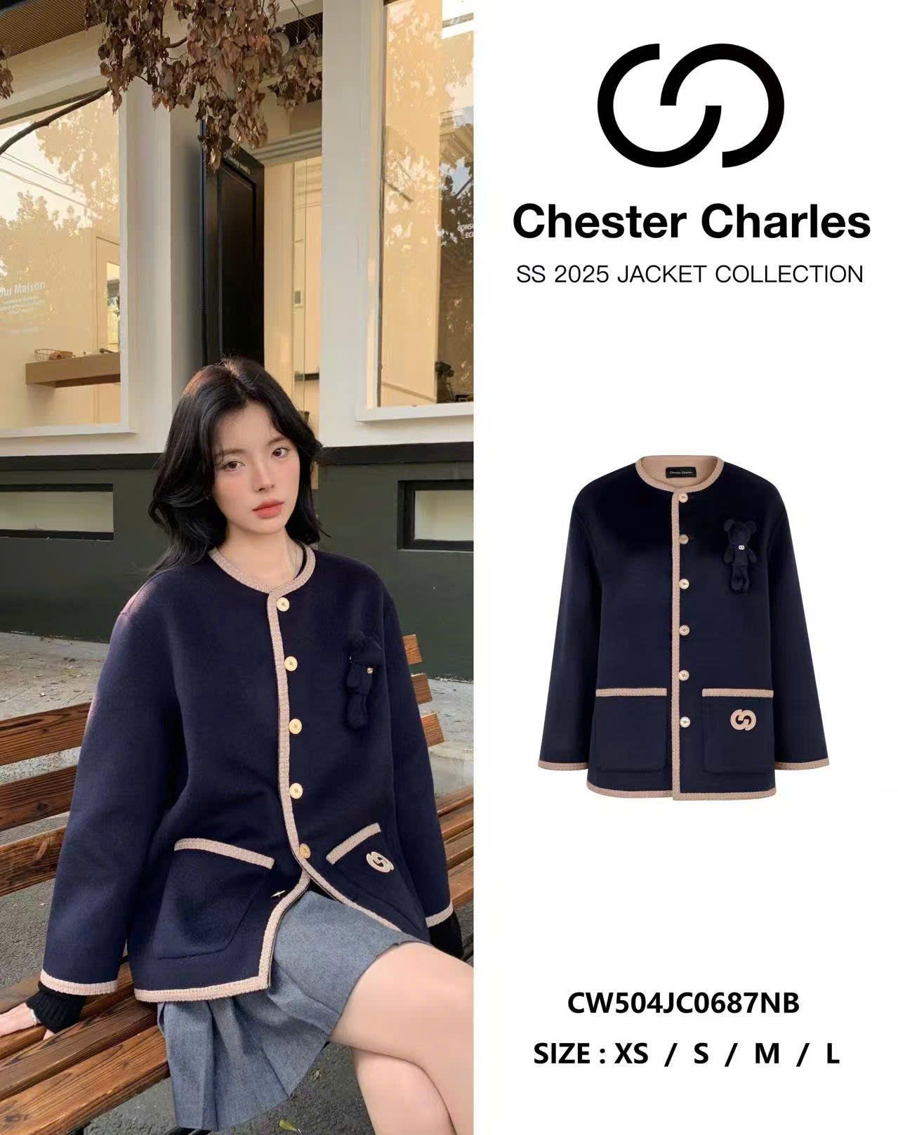  5.Áo khoác dạ Gấu ngực - Navy 