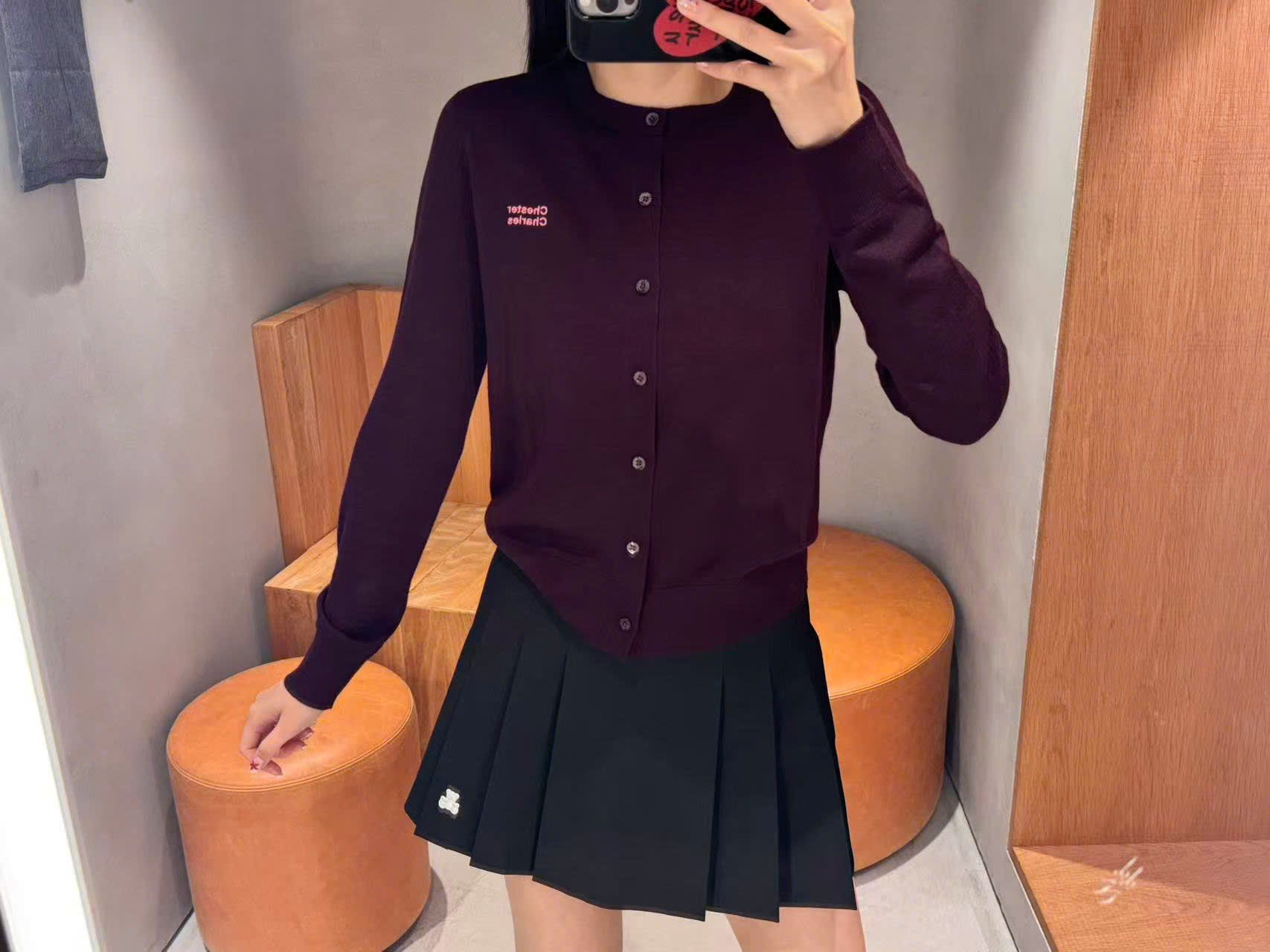  Áo CDG đỏ đun, logo chữ 1 bên 