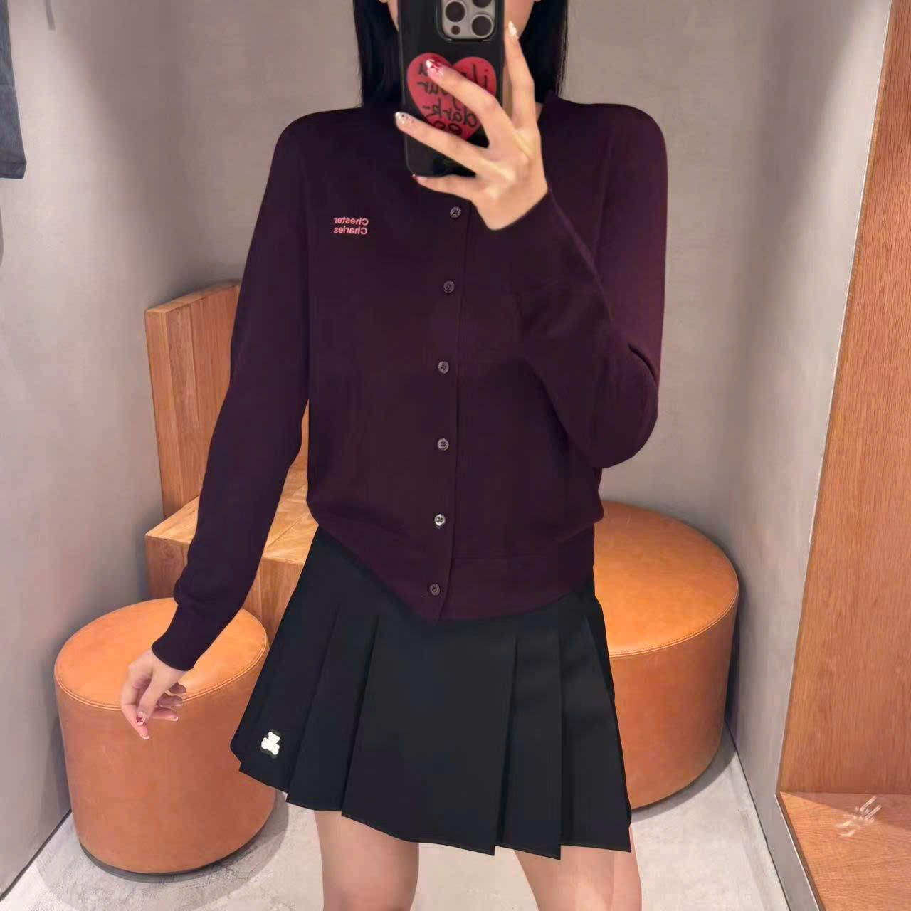  Áo CDG đỏ đun, logo chữ 1 bên 