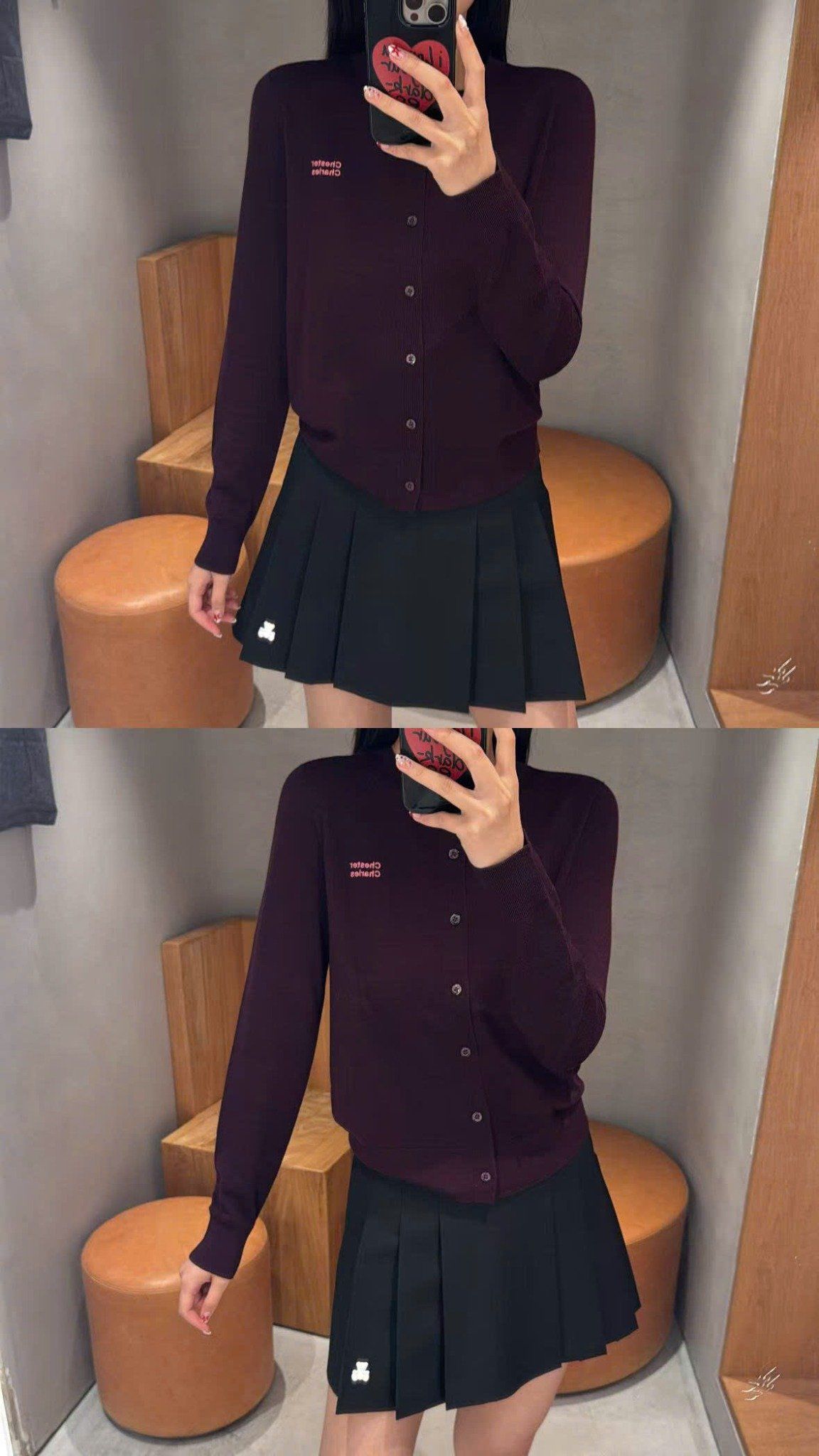  Áo CDG đỏ đun, logo chữ 1 bên 