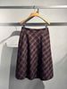  Chân váy dài kẻ đỏ đen 
