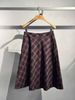  Chân váy dài kẻ đỏ đen 