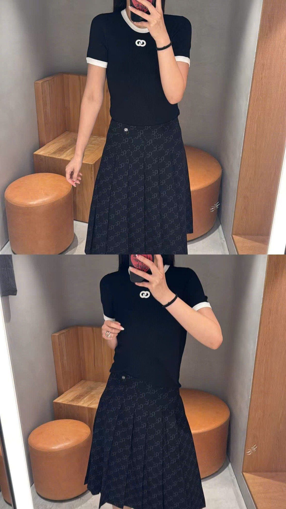  Áo đen mongtoghi viền trắng, logo nhỏ trắng ngực 