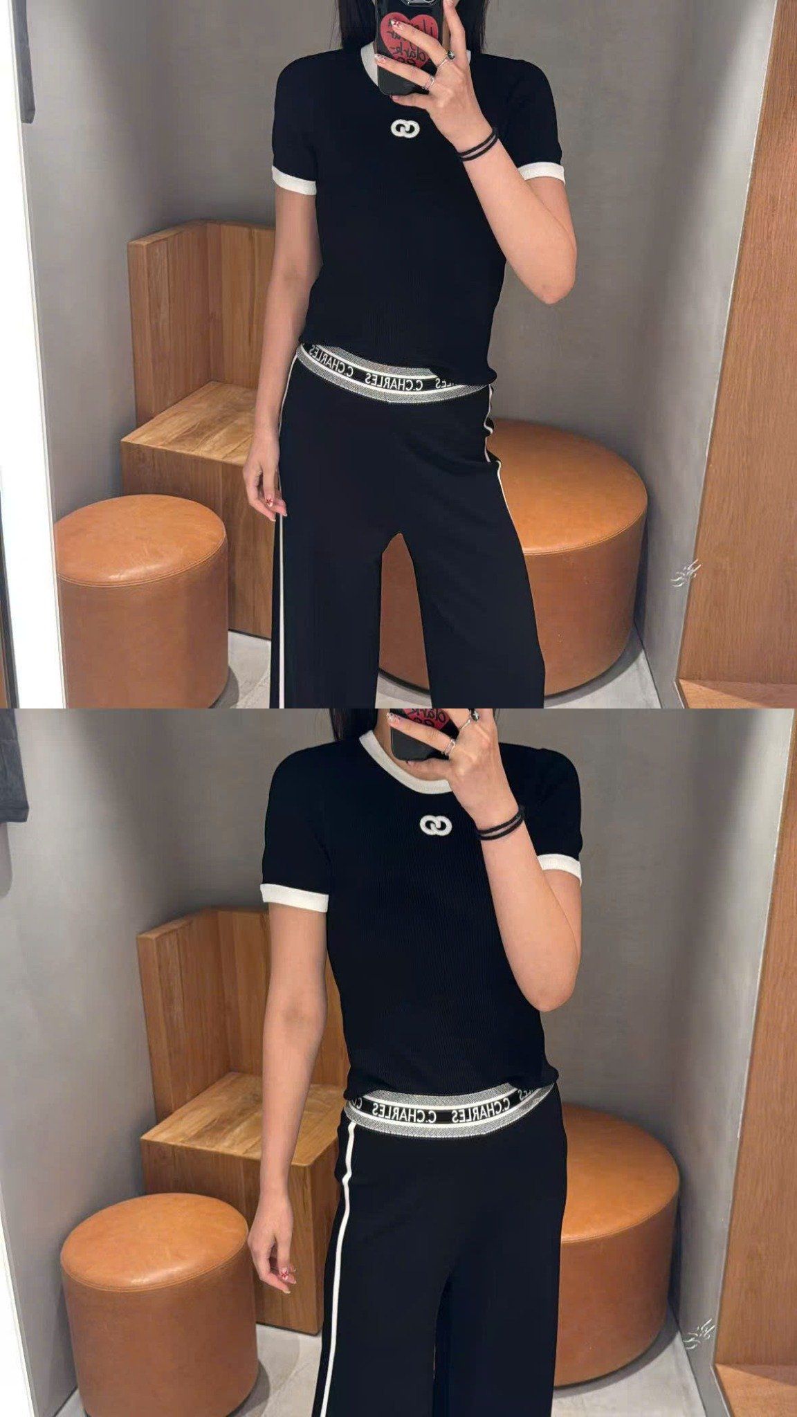  Áo đen mongtoghi viền trắng, logo nhỏ trắng ngực 