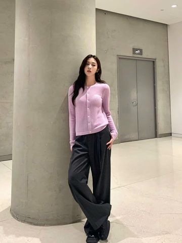  Áo CDG cotton hồng - chữ trắng 1 bên 
