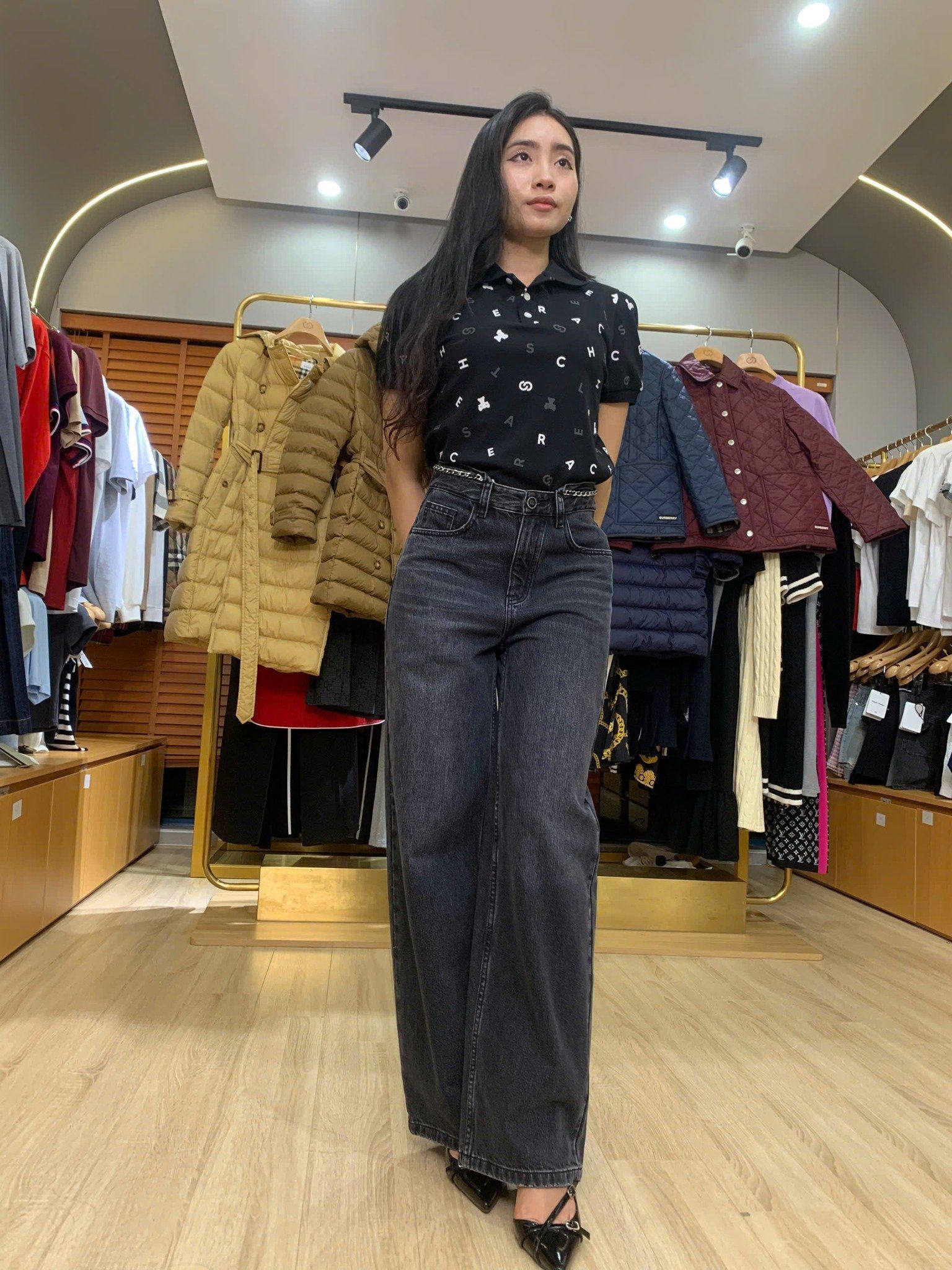  Quần jean mài kèm belt 