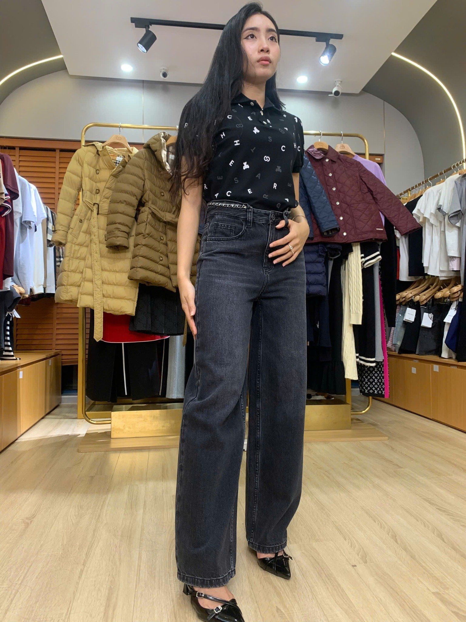  Quần jean mài kèm belt 