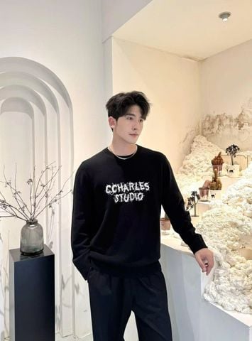  1.Áo Nam CC dài tay đen, chữ Studio ngực 