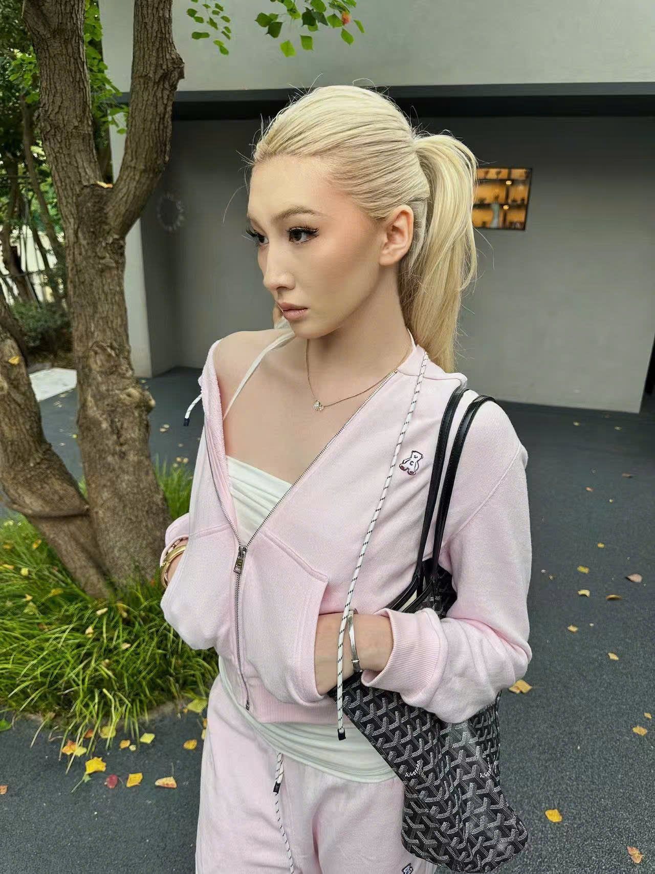  Bộ Áo khoác nỉ có mũ và quần nỉ hồng bo chun - dây rút trắng set 