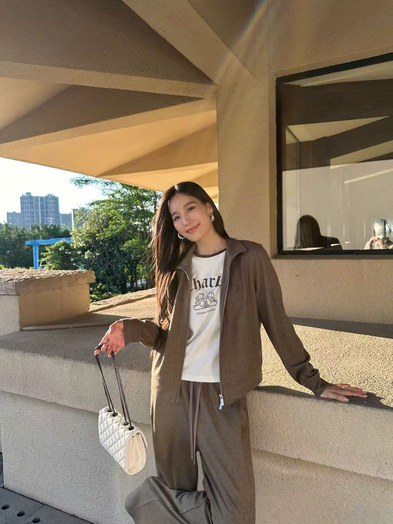  Quần len NÂU ,cạp chun dây rút (SET) 